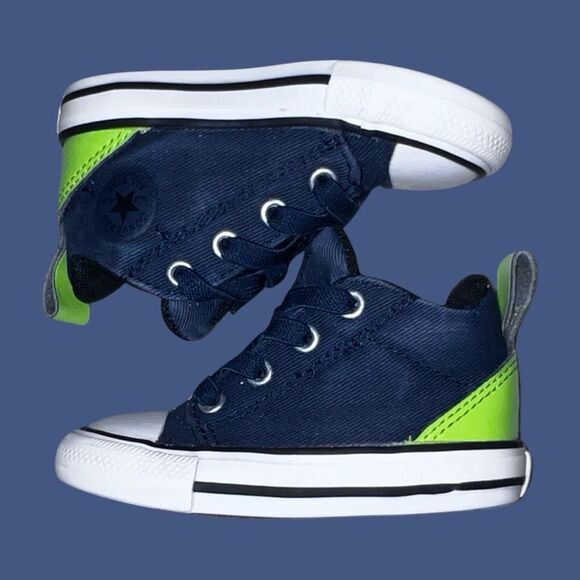 Converse Chuck Taylor All Star Axel Sneaker Infant Baby Navy/Green Shoes Size 5 - Picture 6 of 9